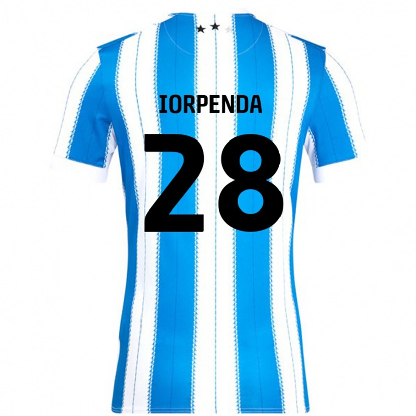 Danxen Mænd Tom Iorpenda #28 Blå Hvid Hjemmebane Spillertrøjer 2024/25 Trøje T-Shirt