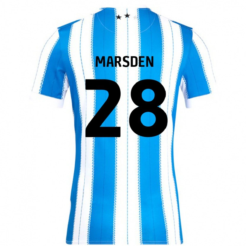Danxen Mænd Brooke Marsden #28 Blå Hvid Hjemmebane Spillertrøjer 2024/25 Trøje T-Shirt