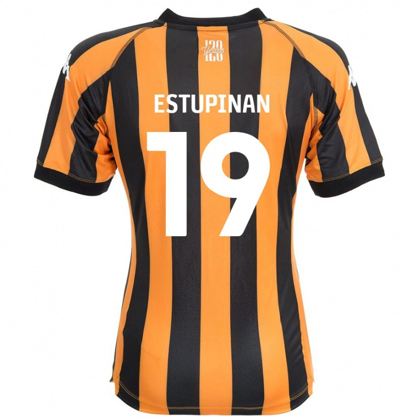 Danxen Mænd Óscar Estupiñán #19 Sort Rav Hjemmebane Spillertrøjer 2024/25 Trøje T-Shirt