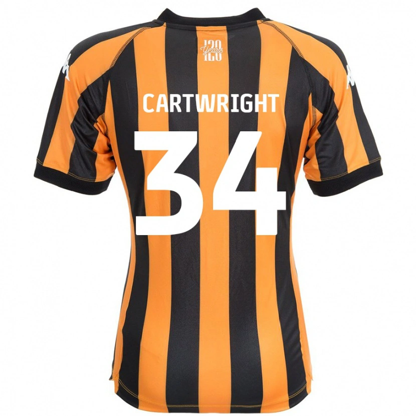 Danxen Mænd Harvey Cartwright #34 Sort Rav Hjemmebane Spillertrøjer 2024/25 Trøje T-Shirt