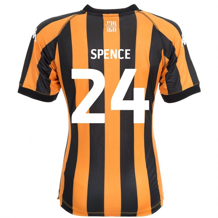Danxen Mænd Emily Spence #24 Sort Rav Hjemmebane Spillertrøjer 2024/25 Trøje T-Shirt