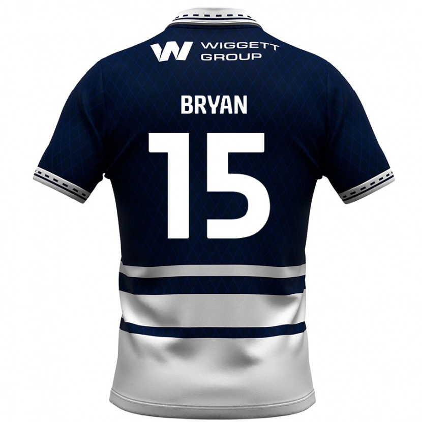Danxen Mænd Joe Bryan #15 Marineblå Hvid Hjemmebane Spillertrøjer 2024/25 Trøje T-Shirt