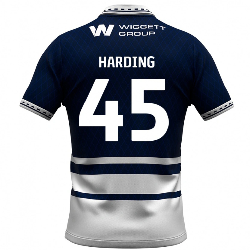 Danxen Mænd Wes Harding #45 Marineblå Hvid Hjemmebane Spillertrøjer 2024/25 Trøje T-Shirt