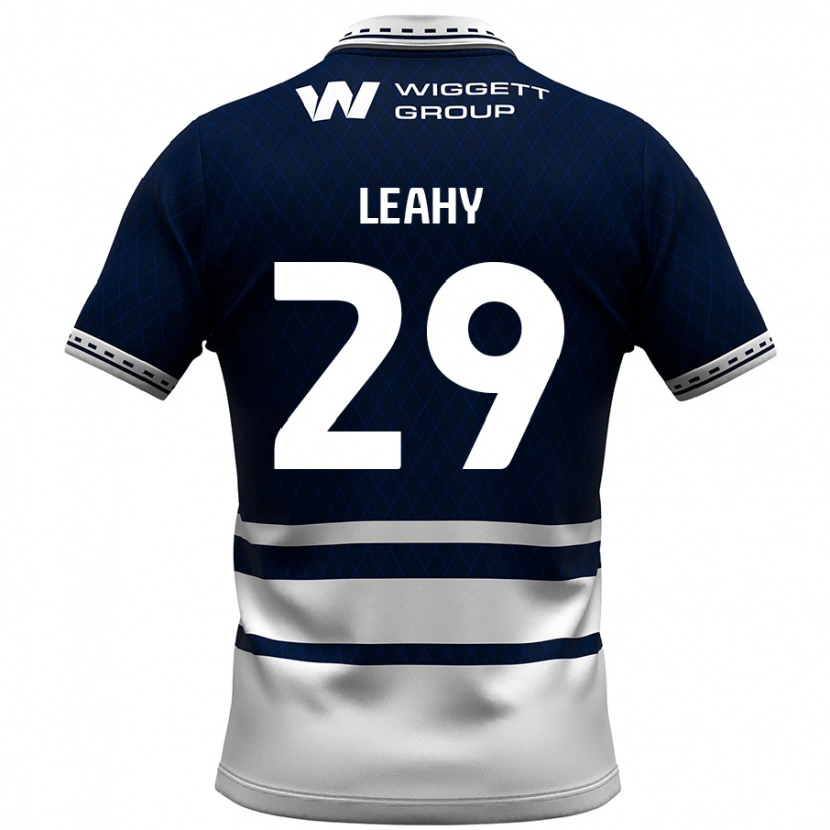 Danxen Mænd Tom Leahy #29 Marineblå Hvid Hjemmebane Spillertrøjer 2024/25 Trøje T-Shirt