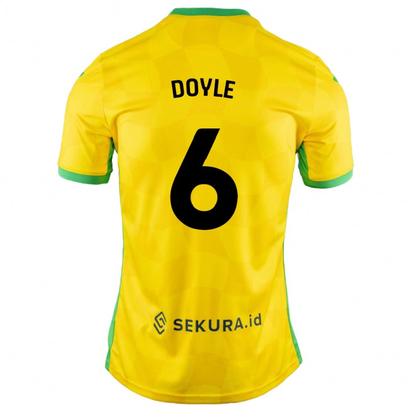 Danxen Mænd Callum Doyle #6 Gul Grøn Hjemmebane Spillertrøjer 2024/25 Trøje T-Shirt