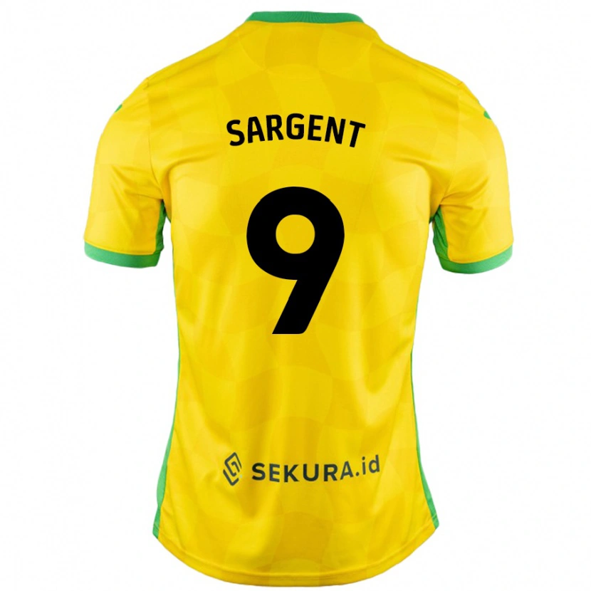 Danxen Mænd Josh Sargent #9 Gul Grøn Hjemmebane Spillertrøjer 2024/25 Trøje T-Shirt