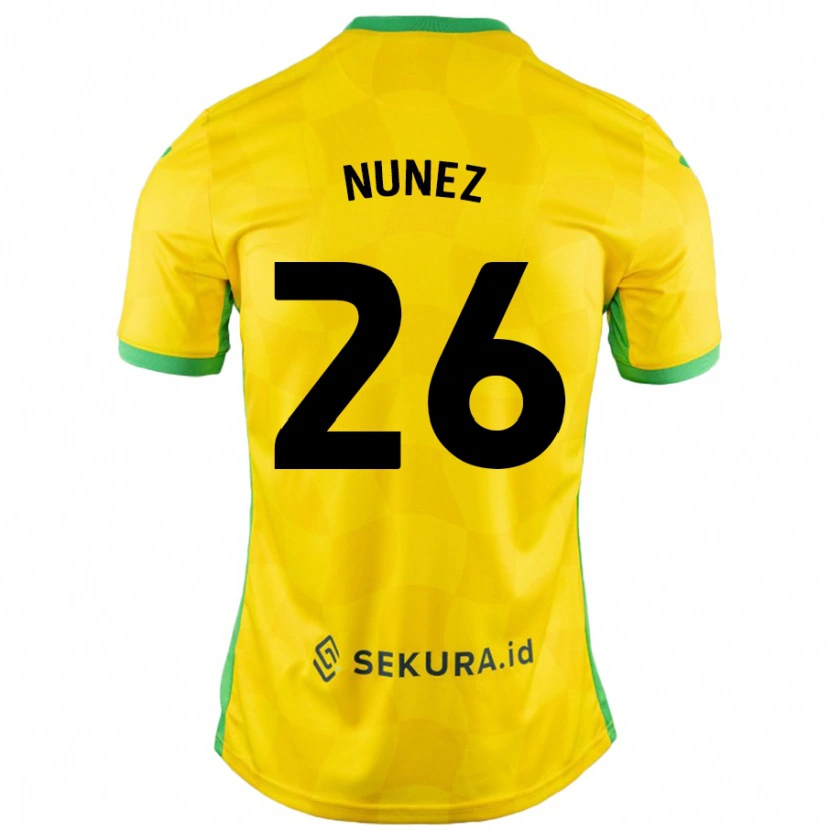 Danxen Mænd Marcelino Núñez #26 Gul Grøn Hjemmebane Spillertrøjer 2024/25 Trøje T-Shirt