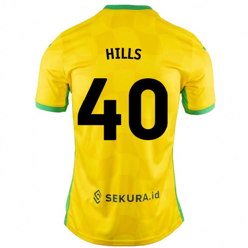 Danxen Mænd Brad Hills #40 Gul Grøn Hjemmebane Spillertrøjer 2024/25 Trøje T-Shirt