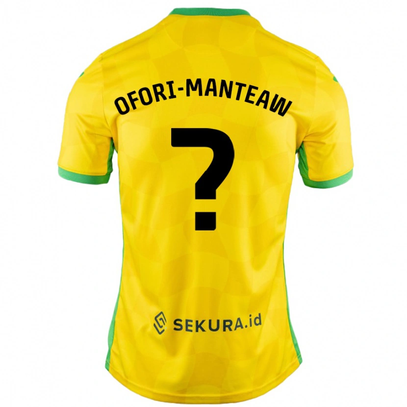Danxen Mænd Lloyd Ofori-Manteaw #0 Gul Grøn Hjemmebane Spillertrøjer 2024/25 Trøje T-Shirt