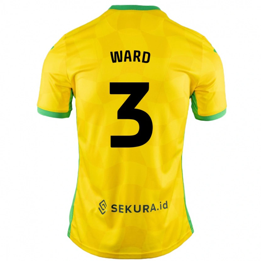 Danxen Mænd Summer Ward #3 Gul Grøn Hjemmebane Spillertrøjer 2024/25 Trøje T-Shirt