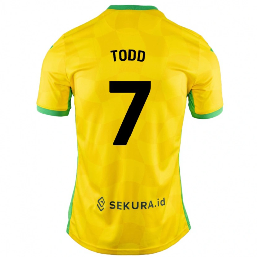 Danxen Mænd Megan Todd #7 Gul Grøn Hjemmebane Spillertrøjer 2024/25 Trøje T-Shirt