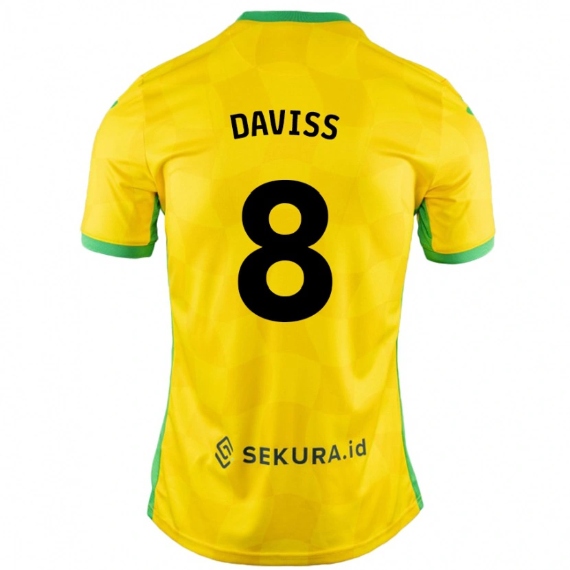 Danxen Mænd Millie Daviss #8 Gul Grøn Hjemmebane Spillertrøjer 2024/25 Trøje T-Shirt