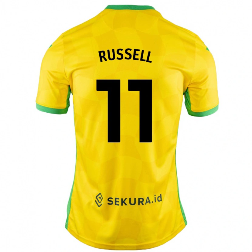 Danxen Mænd Rebecca Russell #11 Gul Grøn Hjemmebane Spillertrøjer 2024/25 Trøje T-Shirt