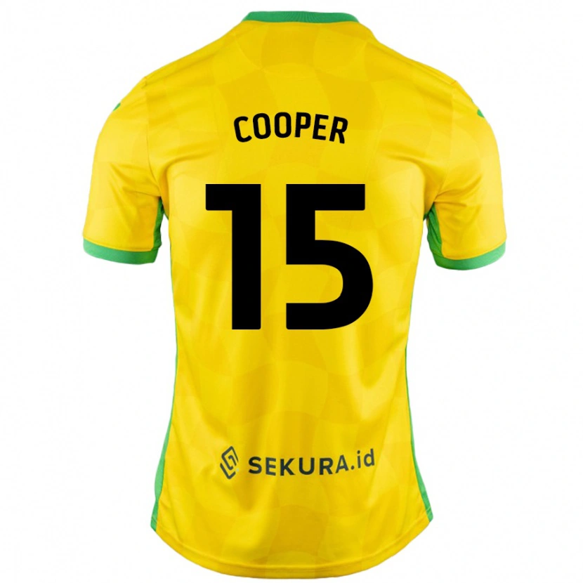 Danxen Mænd Naomi Cooper #15 Gul Grøn Hjemmebane Spillertrøjer 2024/25 Trøje T-Shirt