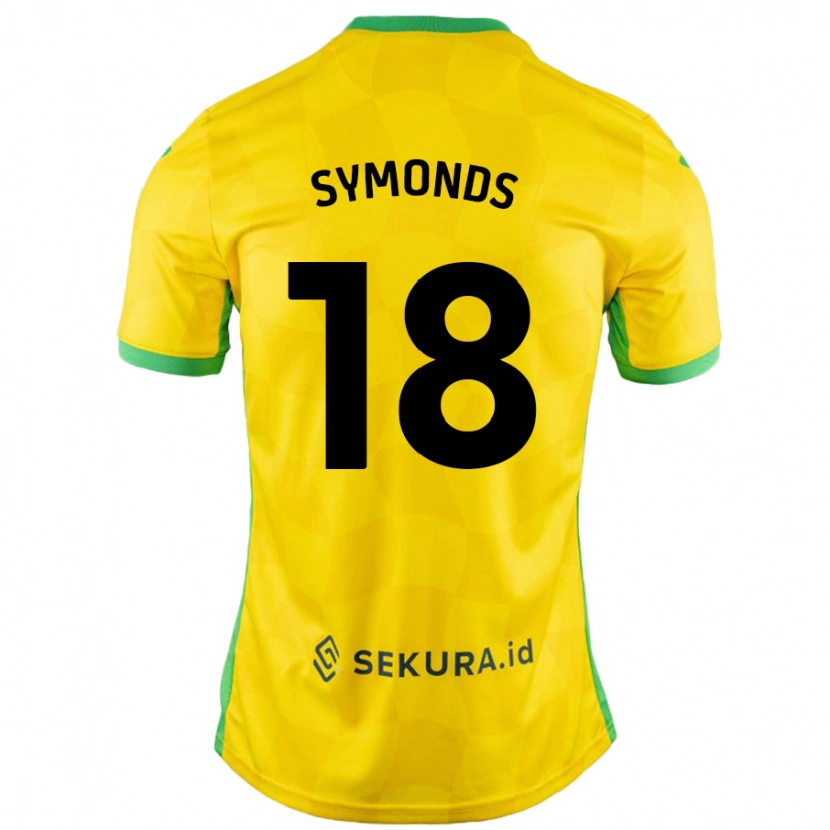 Danxen Mænd Freya Symonds #18 Gul Grøn Hjemmebane Spillertrøjer 2024/25 Trøje T-Shirt