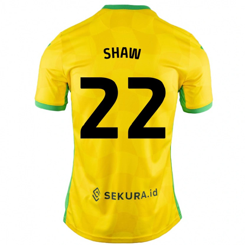 Danxen Mænd Shannon Shaw #22 Gul Grøn Hjemmebane Spillertrøjer 2024/25 Trøje T-Shirt