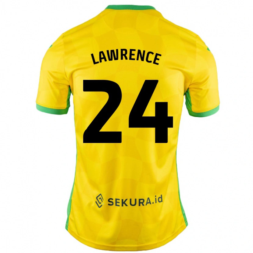 Danxen Mænd Rachel Lawrence #24 Gul Grøn Hjemmebane Spillertrøjer 2024/25 Trøje T-Shirt