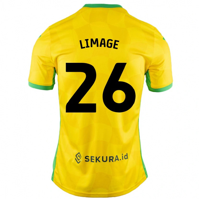 Danxen Mænd Felicity Limage #26 Gul Grøn Hjemmebane Spillertrøjer 2024/25 Trøje T-Shirt