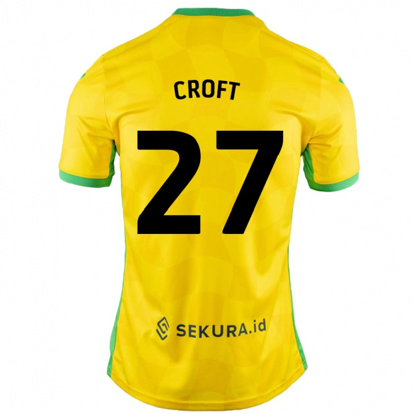 Danxen Mænd Mary Croft #27 Gul Grøn Hjemmebane Spillertrøjer 2024/25 Trøje T-Shirt
