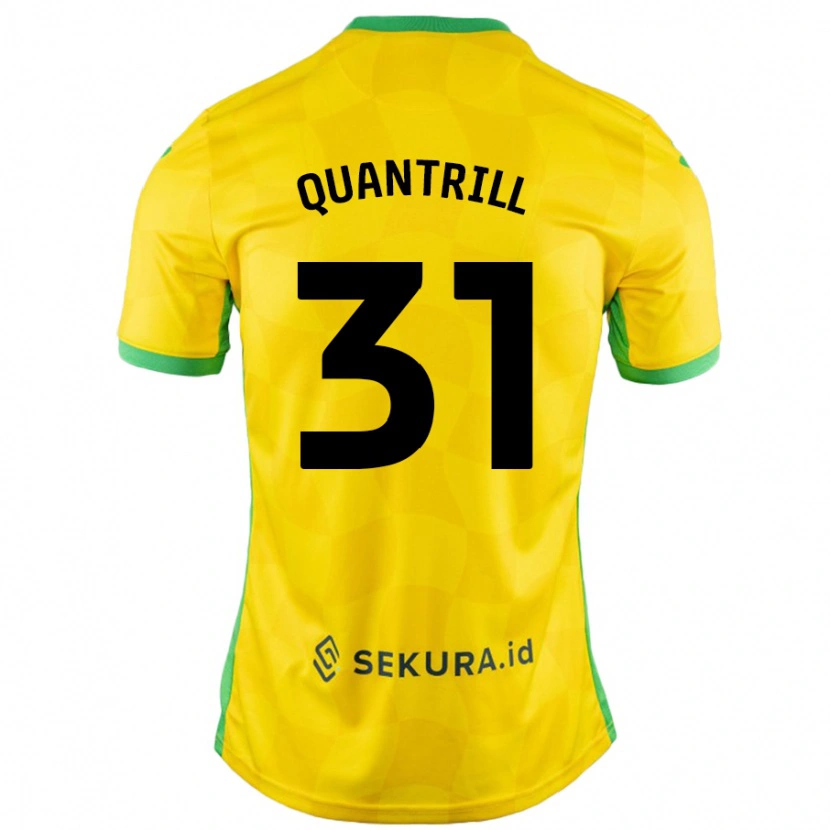 Danxen Mænd Sarah Quantrill #31 Gul Grøn Hjemmebane Spillertrøjer 2024/25 Trøje T-Shirt