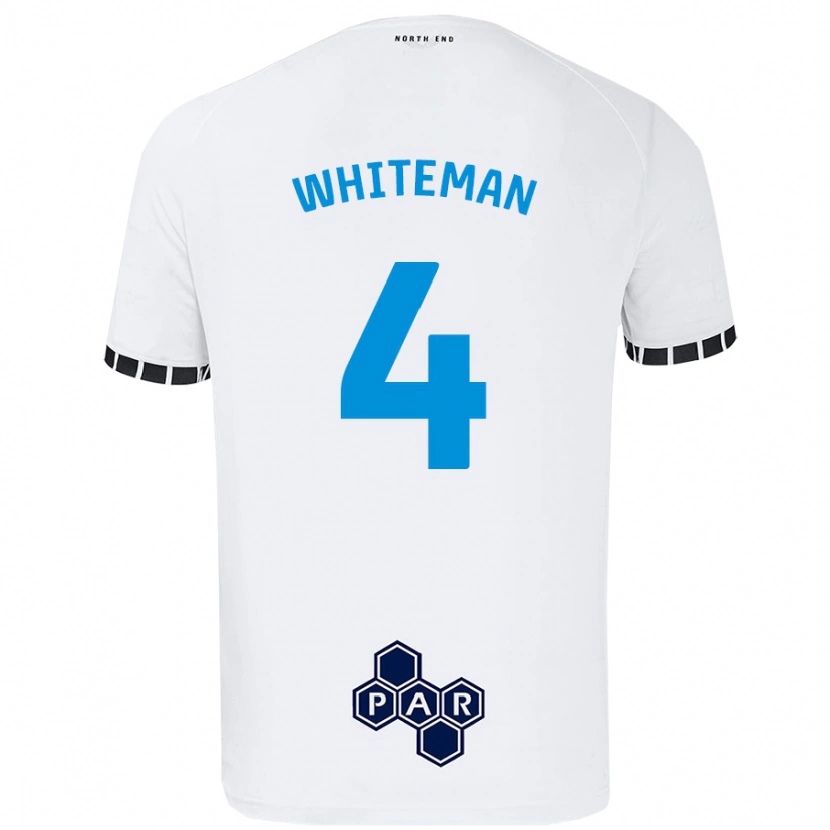 Danxen Mænd Ben Whiteman #4 Hvid Hjemmebane Spillertrøjer 2024/25 Trøje T-Shirt