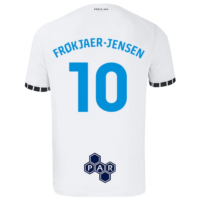 Danxen Mænd Mads Frøkjaer-Jensen #10 Hvid Hjemmebane Spillertrøjer 2024/25 Trøje T-Shirt
