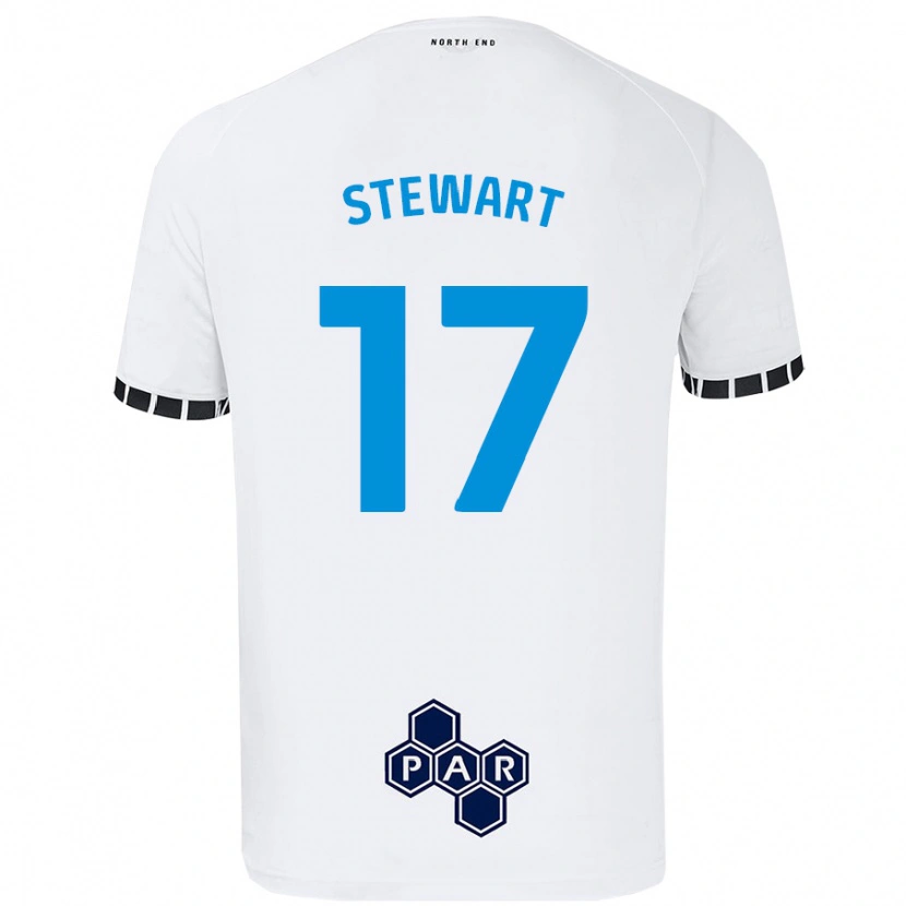 Danxen Mænd Layton Stewart #17 Hvid Hjemmebane Spillertrøjer 2024/25 Trøje T-Shirt