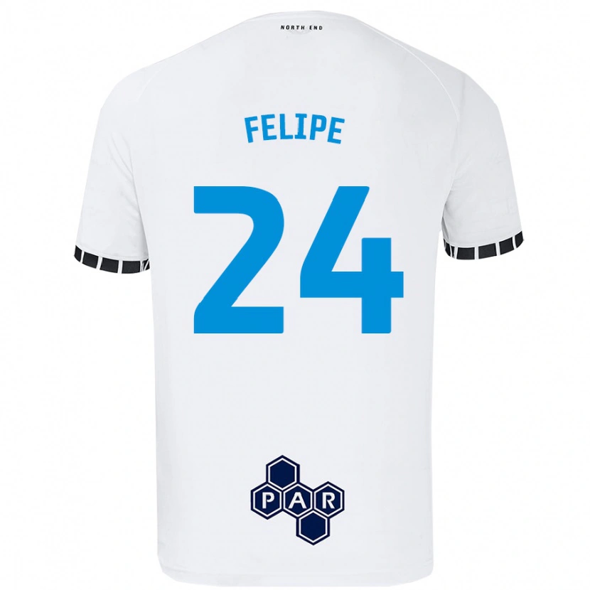 Danxen Mænd Felipe #24 Hvid Hjemmebane Spillertrøjer 2024/25 Trøje T-Shirt