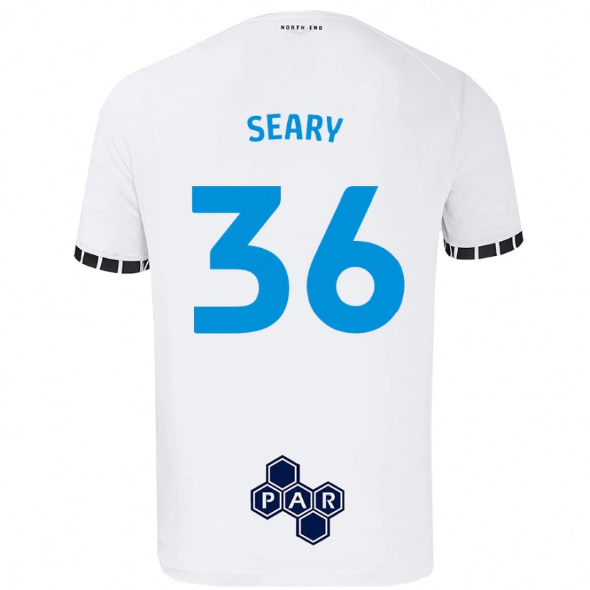 Danxen Mænd Josh Seary #36 Hvid Hjemmebane Spillertrøjer 2024/25 Trøje T-Shirt