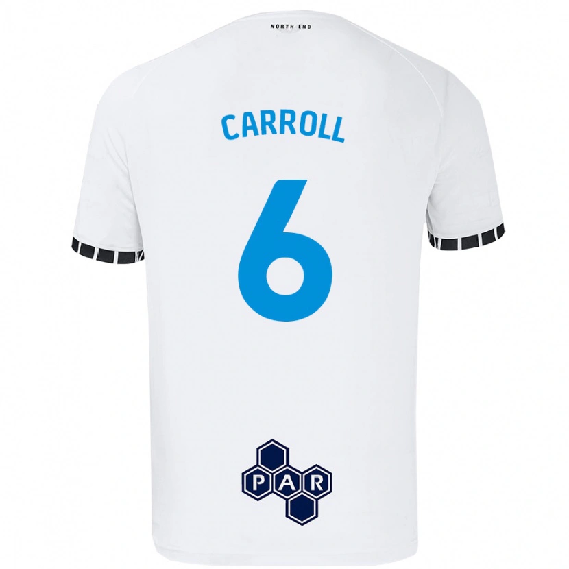 Danxen Mænd Jenna Carroll #6 Hvid Hjemmebane Spillertrøjer 2024/25 Trøje T-Shirt