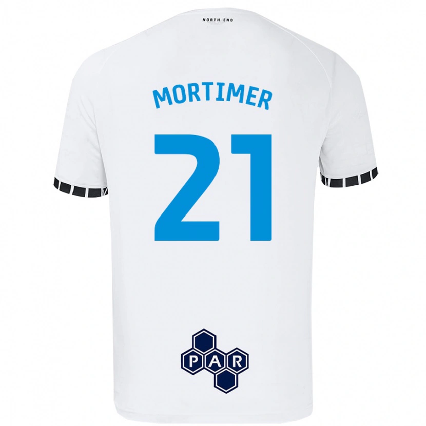 Danxen Mænd Jodie Mortimer #21 Hvid Hjemmebane Spillertrøjer 2024/25 Trøje T-Shirt