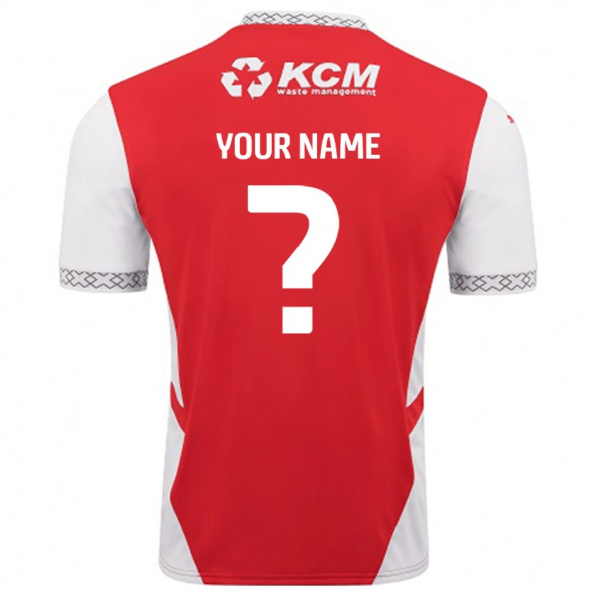 Danxen Mænd Dit Navn #0 Rød Hvid Hjemmebane Spillertrøjer 2024/25 Trøje T-Shirt