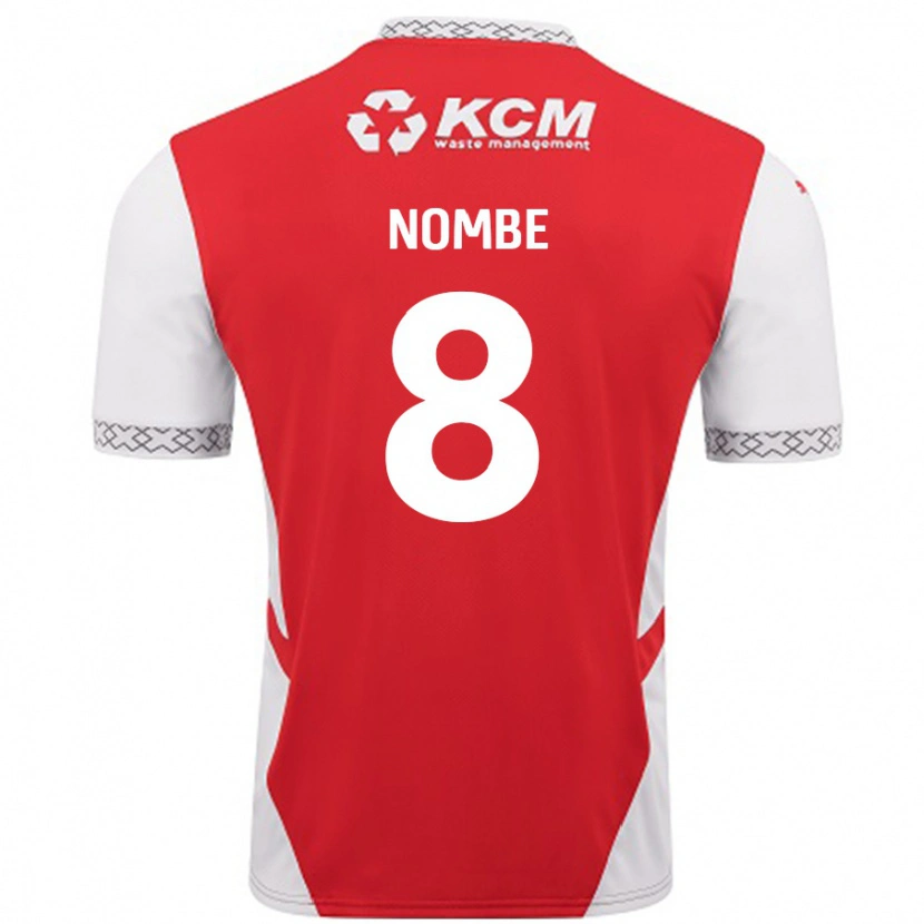 Danxen Mænd Sam Nombe #8 Rød Hvid Hjemmebane Spillertrøjer 2024/25 Trøje T-Shirt
