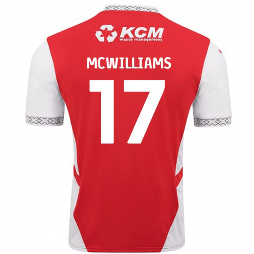 Danxen Mænd Shaun Mcwilliams #17 Rød Hvid Hjemmebane Spillertrøjer 2024/25 Trøje T-Shirt