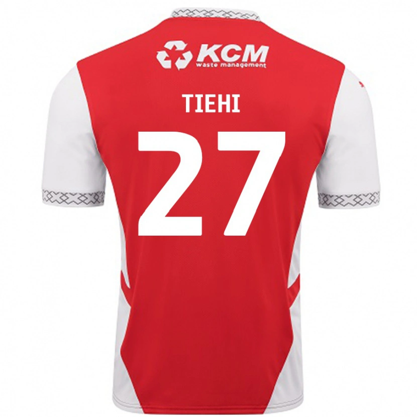 Danxen Mænd Christ Tiehi #27 Rød Hvid Hjemmebane Spillertrøjer 2024/25 Trøje T-Shirt