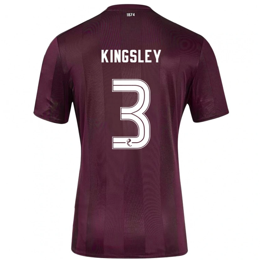 Danxen Mænd Stephen Kingsley #3 Bourgogne Hjemmebane Spillertrøjer 2024/25 Trøje T-Shirt