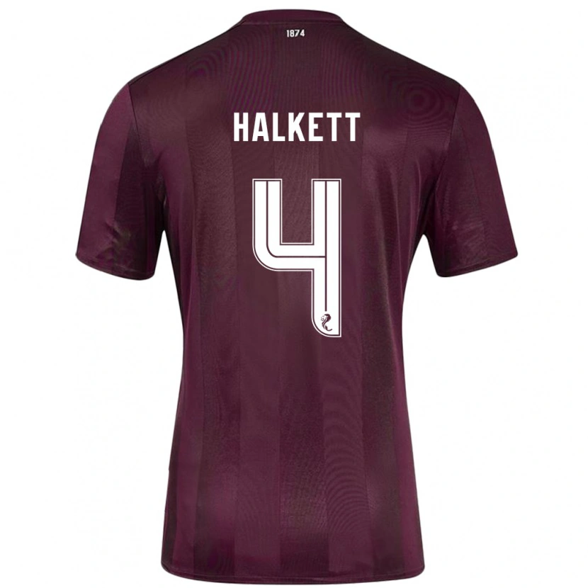 Danxen Mænd Craig Halkett #4 Bourgogne Hjemmebane Spillertrøjer 2024/25 Trøje T-Shirt