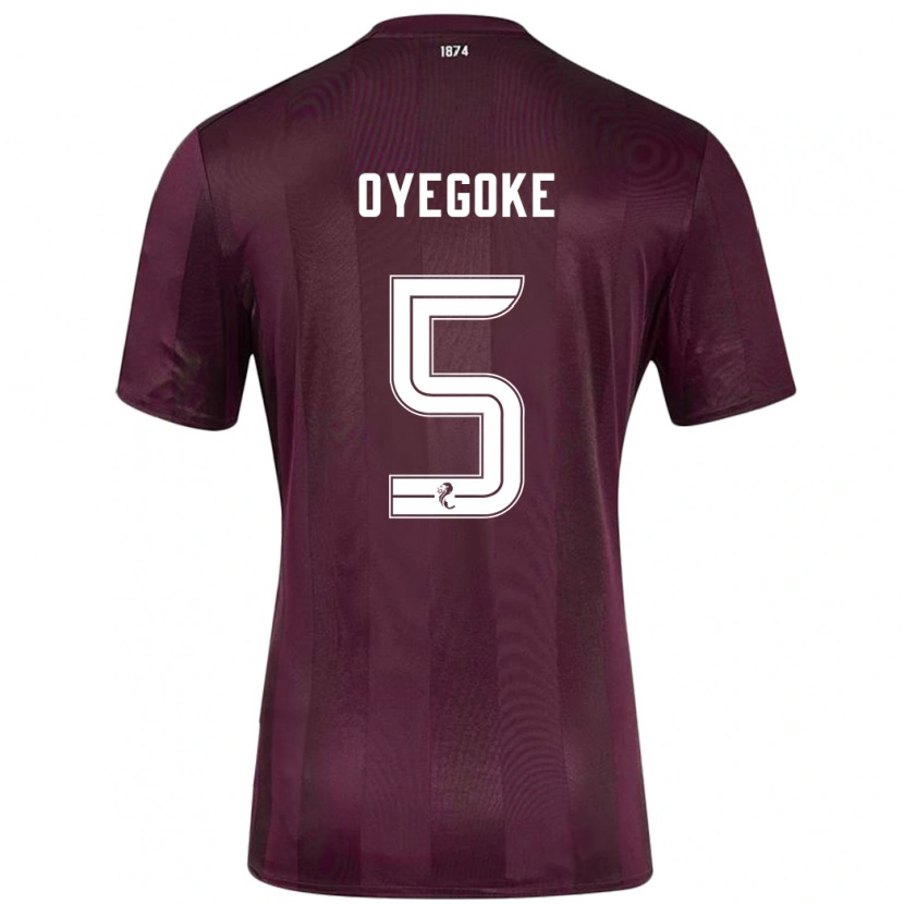 Danxen Mænd Daniel Oyegoke #5 Bourgogne Hjemmebane Spillertrøjer 2024/25 Trøje T-Shirt