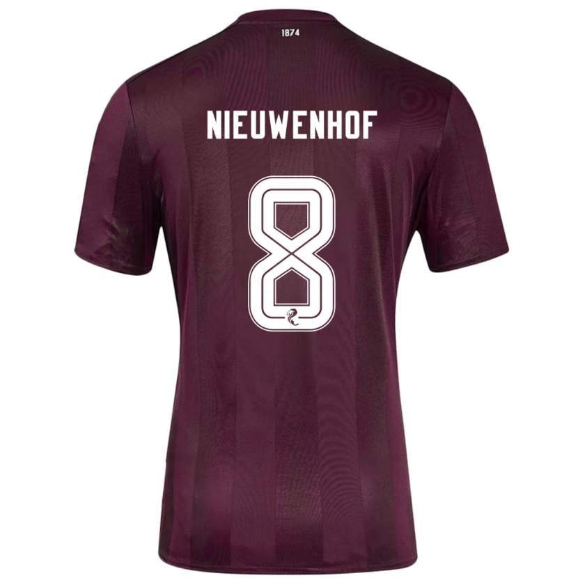 Danxen Mænd Calem Nieuwenhof #8 Bourgogne Hjemmebane Spillertrøjer 2024/25 Trøje T-Shirt