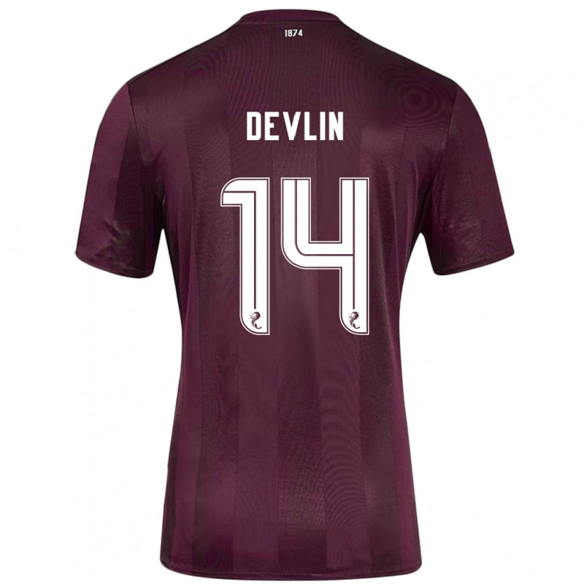 Danxen Mænd Cammy Devlin #14 Bourgogne Hjemmebane Spillertrøjer 2024/25 Trøje T-Shirt