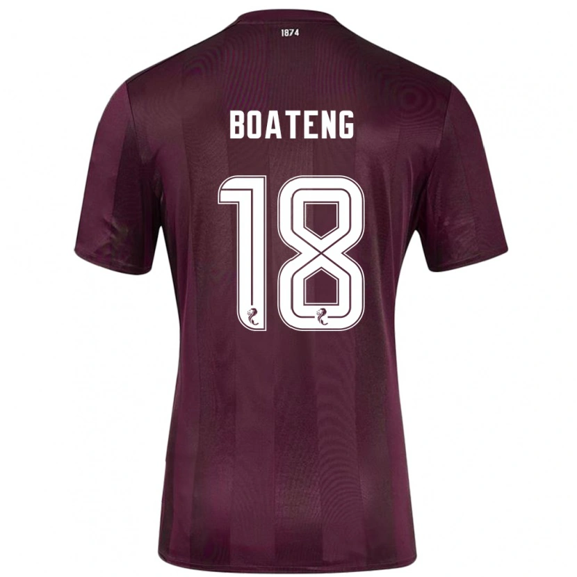 Danxen Mænd Malachi Boateng #18 Bourgogne Hjemmebane Spillertrøjer 2024/25 Trøje T-Shirt