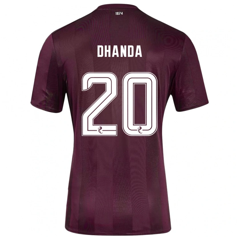 Danxen Mænd Yan Dhanda #20 Bourgogne Hjemmebane Spillertrøjer 2024/25 Trøje T-Shirt