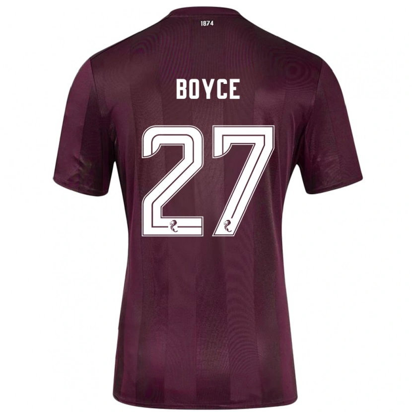 Danxen Mænd Liam Boyce #27 Bourgogne Hjemmebane Spillertrøjer 2024/25 Trøje T-Shirt