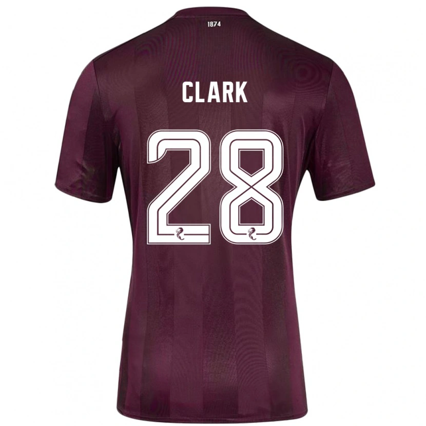 Danxen Mænd Zander Clark #28 Bourgogne Hjemmebane Spillertrøjer 2024/25 Trøje T-Shirt