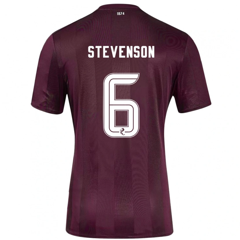 Danxen Mænd Gus Stevenson #6 Bourgogne Hjemmebane Spillertrøjer 2024/25 Trøje T-Shirt