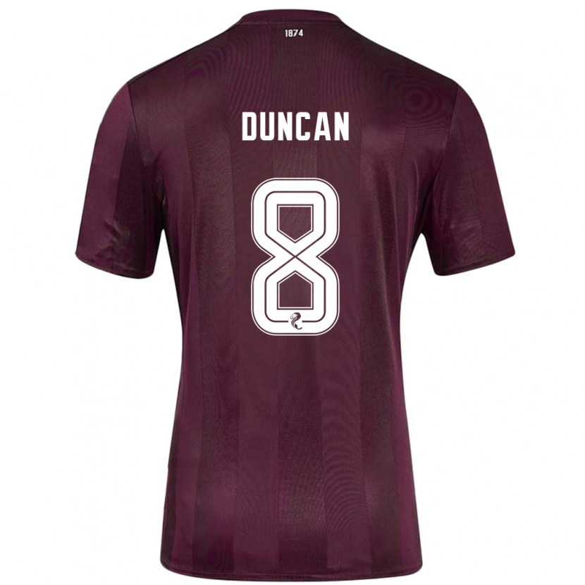 Danxen Mænd Ryan Duncan #8 Bourgogne Hjemmebane Spillertrøjer 2024/25 Trøje T-Shirt