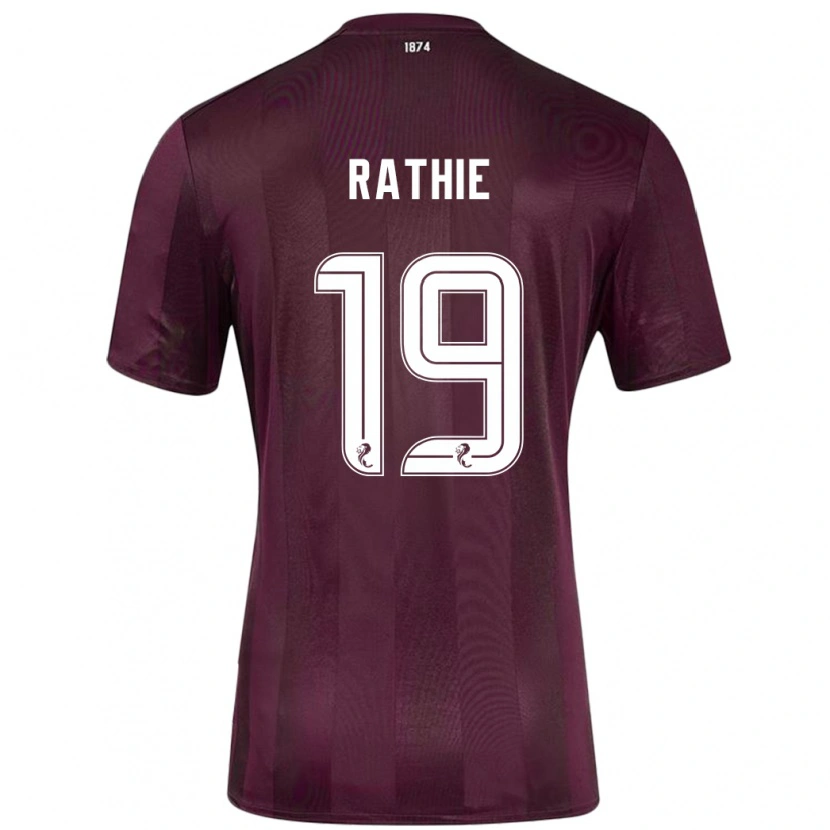 Danxen Mænd Luke Rathie #19 Bourgogne Hjemmebane Spillertrøjer 2024/25 Trøje T-Shirt