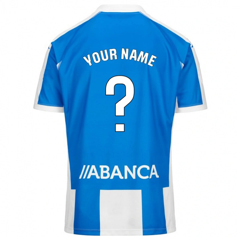 Danxen Mænd Dit Navn #0 Blå Hvid Hjemmebane Spillertrøjer 2024/25 Trøje T-Shirt