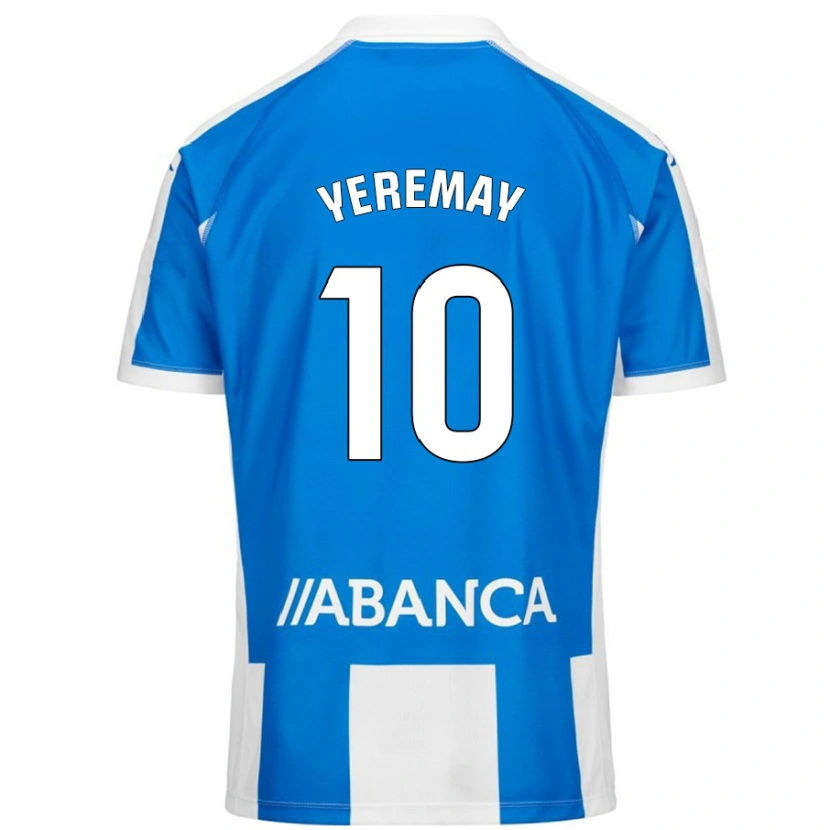Danxen Mænd Yeremay Hernández #10 Blå Hvid Hjemmebane Spillertrøjer 2024/25 Trøje T-Shirt