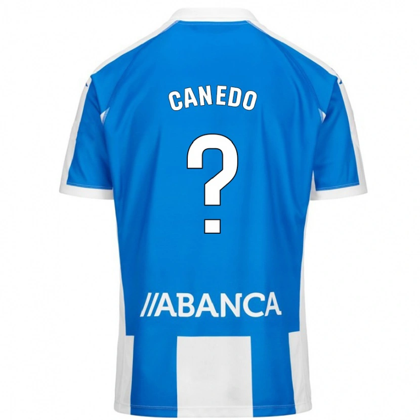 Danxen Mænd Damián Canedo #0 Blå Hvid Hjemmebane Spillertrøjer 2024/25 Trøje T-Shirt